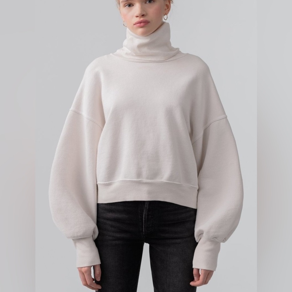 Revolve Agolde Balloon Sleeve Turtleneck Funnelneck Sweatshirt medium cotton